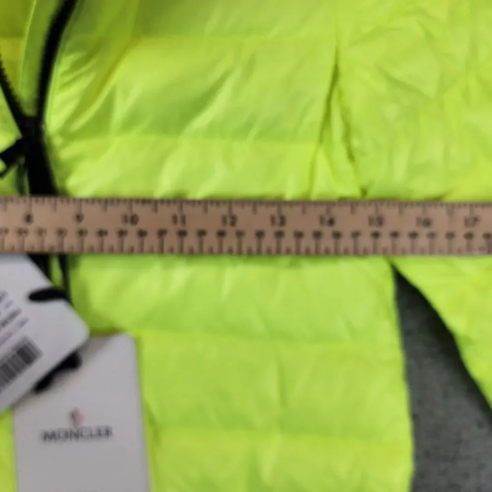 Moncler Photine Down Puffer Jacket Girls 10A Lime Stand Collar Full Zip L/S~ - Picture 8 of 15